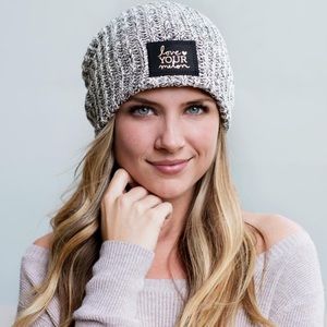 Love Your Melon gold foil beanie